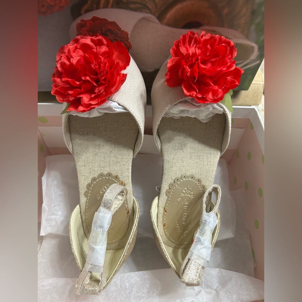 NEW Joyfolie Hailey Flat Mary Jane Youth Shoe Sz 11 Girl Y11 Red Flower Holiday - Picture 6 of 14